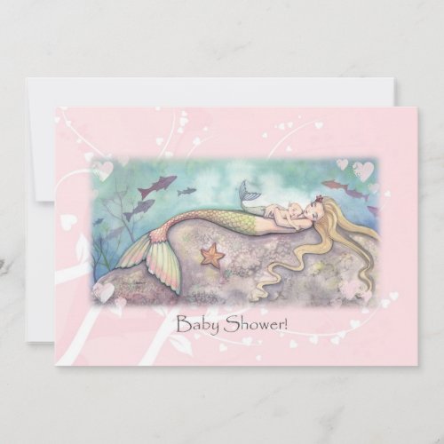Mermaid Lullaby Baby Shower Invitations