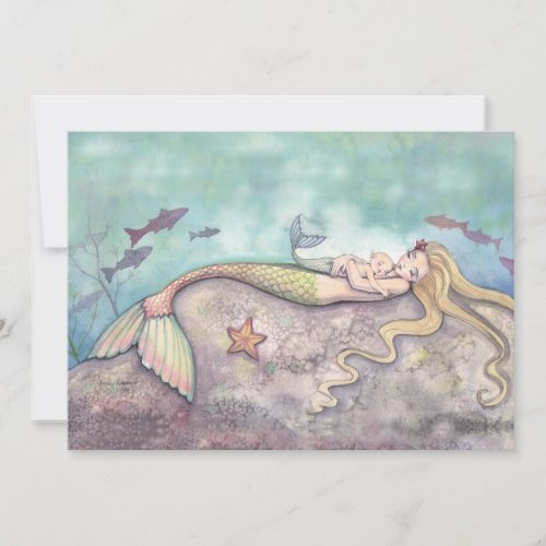 Mermaid Lullaby Baby Shower Thank You Cards