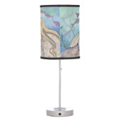 Mermaid Lullaby Cute Mother and Baby Nursery Art Table Lamp (Back)