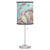 Mermaid Lullaby Cute Mother and Baby Nursery Art Table Lamp (Left)