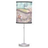 Mermaid Lullaby Cute Mother and Baby Nursery Art Table Lamp (Front)