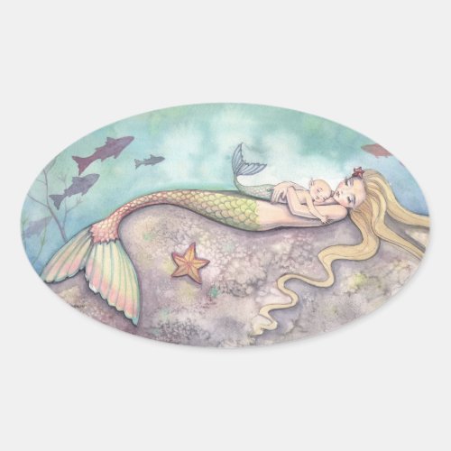 Mermaid Lullaby Fantasy Art Stickers