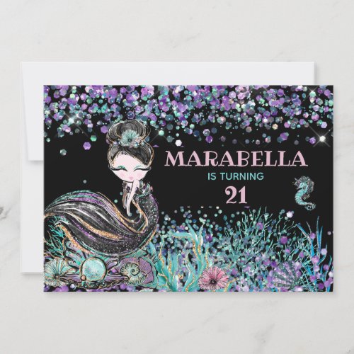*~* Mermaid LUXE 21 GLAM Under the Sea Birthday Invitation