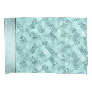 Mermaid Luxe Scale Seafoam Mint Green Aqua Sheen Pillow Case