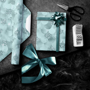 Mermaid Luxe Scale   Seafoam Mint Green Aqua Sheen Wrapping Paper