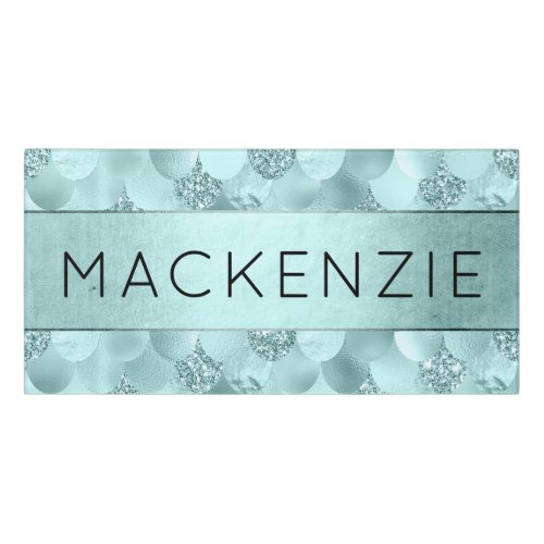 Mermaid Luxe Scale  Seafoam Mint Green Custom Door Sign