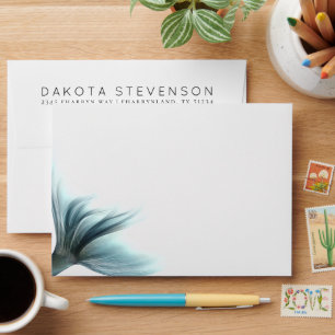 Mermaid Luxe Tail Seafoam Mint Green Address Envelope