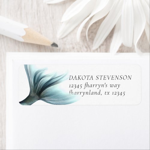 Mermaid Luxe Tail  Seafoam Mint Green Address Label