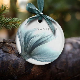 Mermaid Luxe Tail Seafoam Mint Green Aqua Custom Ceramic Ornament