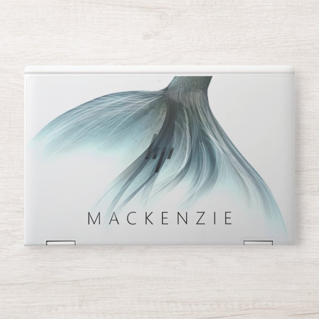 Mermaid Luxe Tail | Seafoam Mint Green Aqua Custom HP Laptop Skin (Front)
