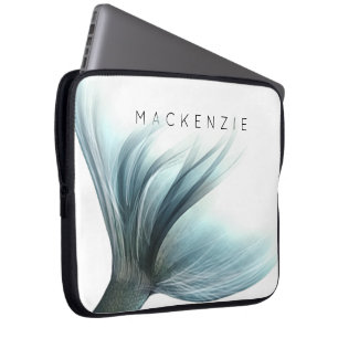 Mermaid Luxe Tail Seafoam Mint Green Aqua Custom Laptop Sleeve