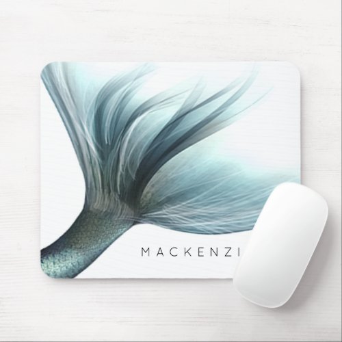 Mermaid Luxe Tail  Seafoam Mint Green Aqua Custom Mouse Pad