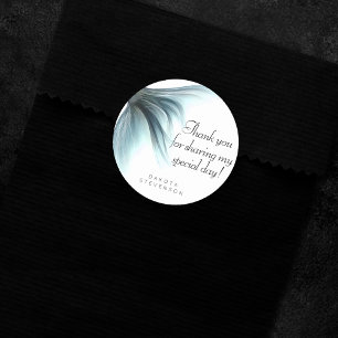 Mermaid Luxe Tail Seafoam Mint Green Thank You Classic Round Sticker