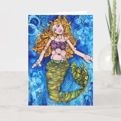 Mermaid made from plastic trash Greeting Card