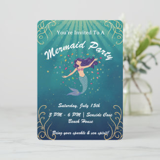 Mermaid Magic Birthday Invite