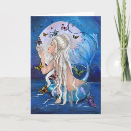 Mermaid Magic fantasy blank greeting card