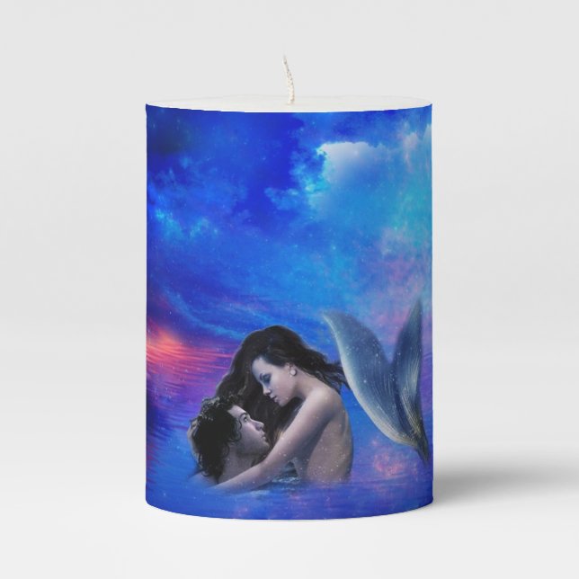 Mermaid Magic Pillar Candle (Front)