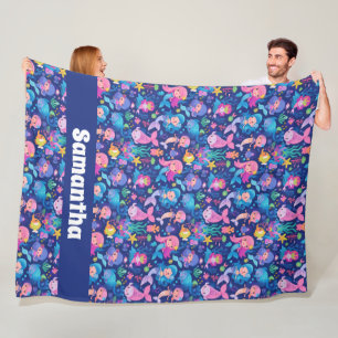 Mermaid Magic with a Personalized  Fleece Blanket