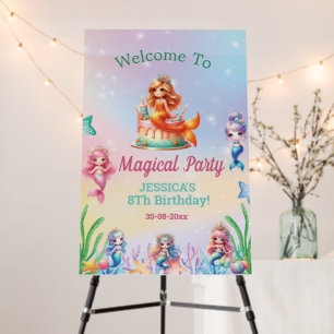 Mermaid Magical 8Th Birthday Party Girl Foam Board