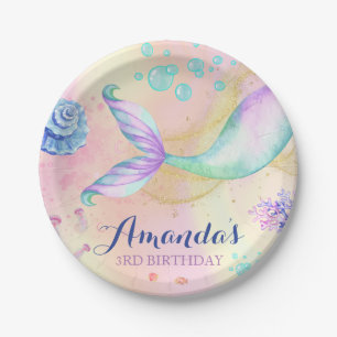 Mermaid Magical Birthday Under the Sea Paper Plates