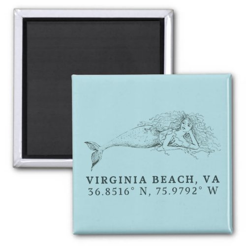 Mermaid Magnet _ Coordinates of Virginia Beach VA