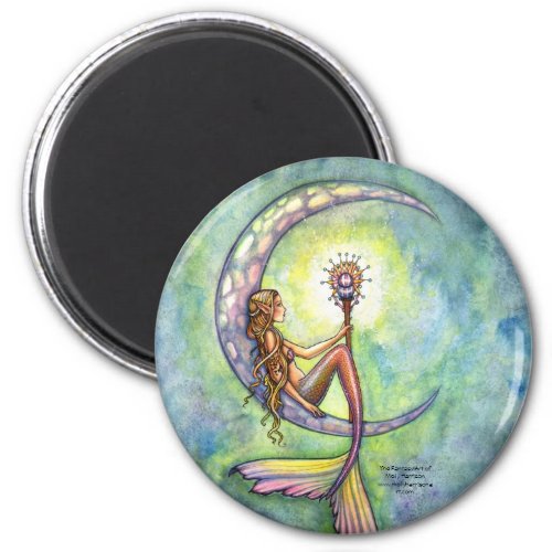 Mermaid Magnet Mermaid Moon by Molly Harrison Magnet