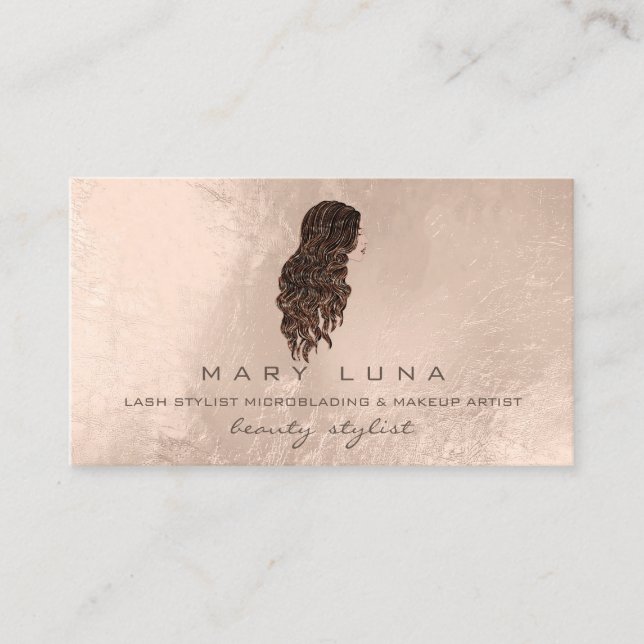 Mermaid Makeup Artist Lashes Pearl Hairdresser Business Card (Front)