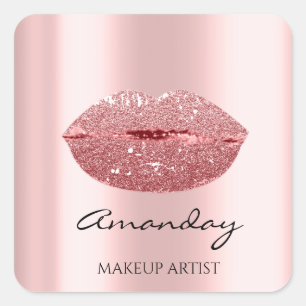 Mermaid Makeup Artist Rose Lips Instag Name Thank Square Sticker