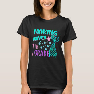 Mermaid Making Waves In 7th Grade Girls Kids T-Shirt