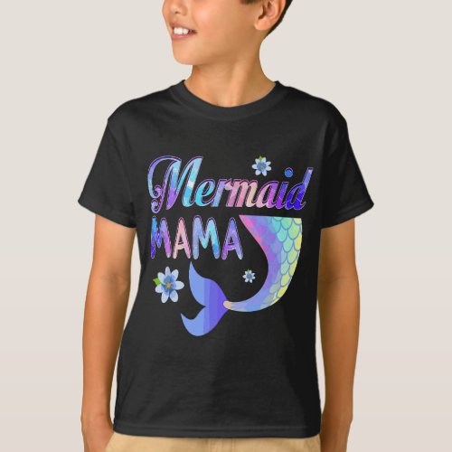 Mermaid Mama Funny Mermaid Mom Matching Party T_Shirt