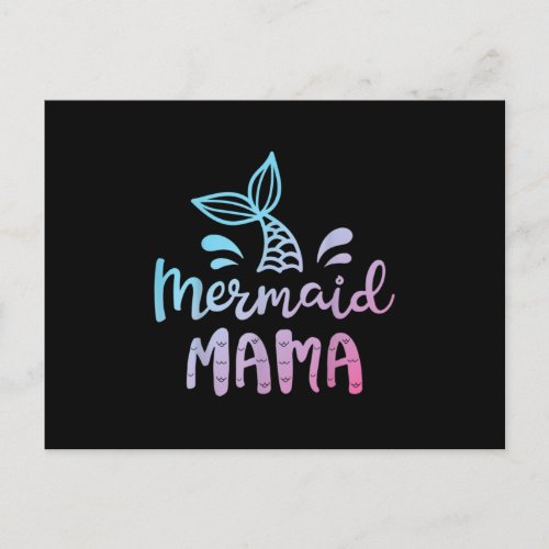 Mermaid Mama Funny Mom Mommy Family Matching Announcement Postcard