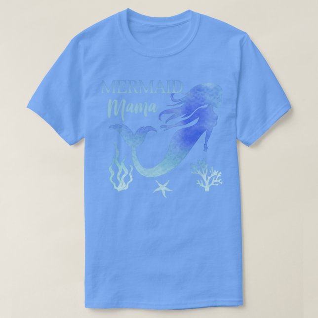 Mermaid Mama Funny Women Mom Mama Family Matching  T-Shirt (Design Front)