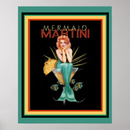 Mermaid Martini 16 x 20 Poster