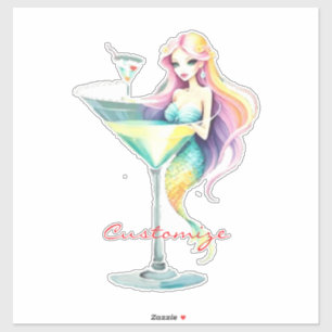 Mermaid Martini Girl Thunder_Cove Sticker