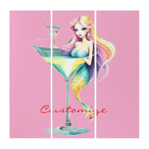 Mermaid Martini Girl Thunder_Cove Triptych
