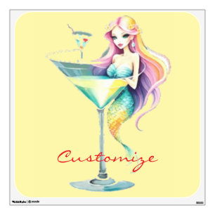 Mermaid Martini Girl Thunder_Cove Wall Decal