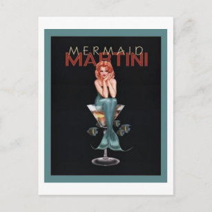Mermaid Martini Postcard