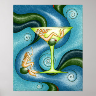 Mermaid Martini Poster