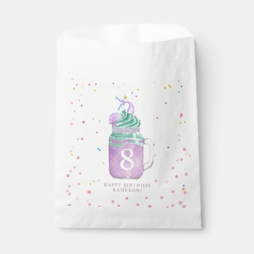 Mermaid Mason Jar Milkshake Girls Birthday  Favor Bag