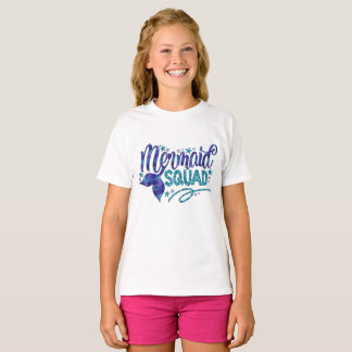 Mermaid - "Mermaid Squad" - Teal Faux Glitter T-Shirt