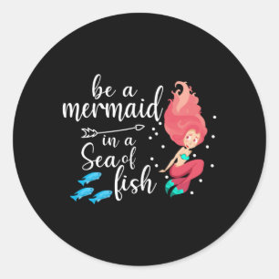 Mermaid Mermaids Girl Sea Funny Birthday Gift Idea Classic Round Sticker