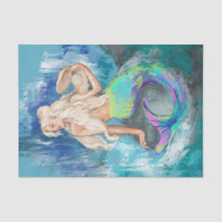 Mermaid / Mermaids Vintage Antique Decoupage Tissue Paper