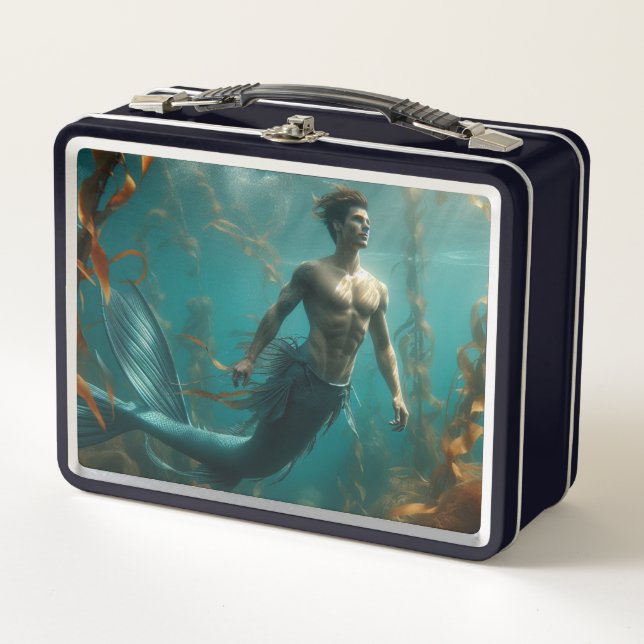 Mermaid Merman Metal Lunch Box (Front)