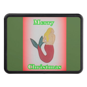 mermaid merry christmas trailer hitch cover