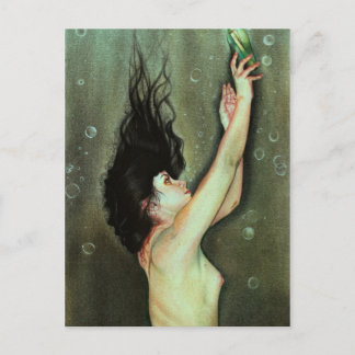 Mermaid message in a bottle Postcard