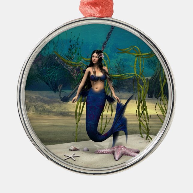 Mermaid Metal Ornament (Front)