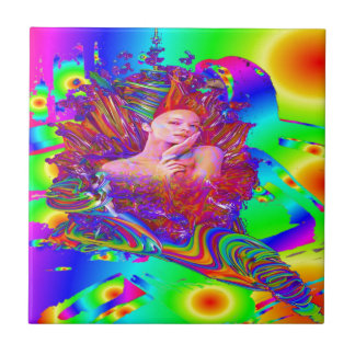 Mermaid metamorphosis ceramic tile