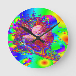 Mermaid metamorphosis round clock