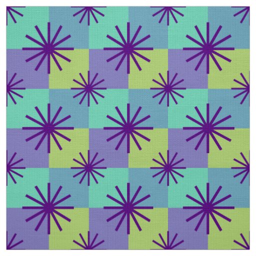 MERMAID - Mid Century Mod on Retro Checkerboard Fabric