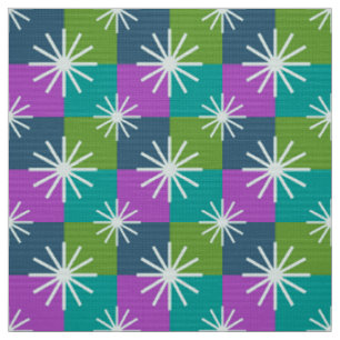 MERMAID - Mid Century Modern on Retro Checkerboard Fabric